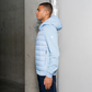QUILTED PANEL JACKET BABY BLUE