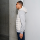 QUILTED PANEL JACKET GREY