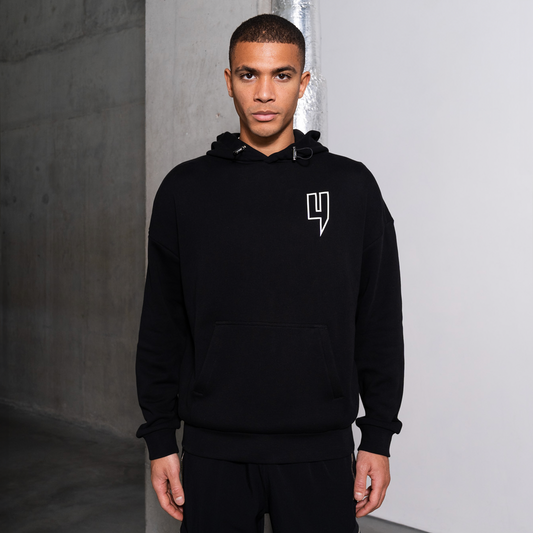 Y OUTLINE LUXE RELAXED FIT HOODY BLACK