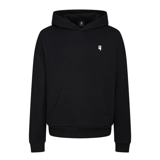 BLACK RELAXED FIT HOODY WHITE Y LOGO