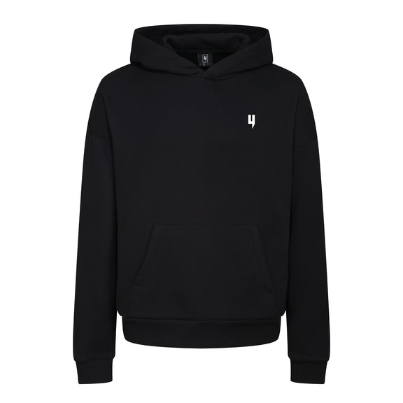 BLACK RELAXED FIT HOODY WHITE Y LOGO – YELIR WORLD