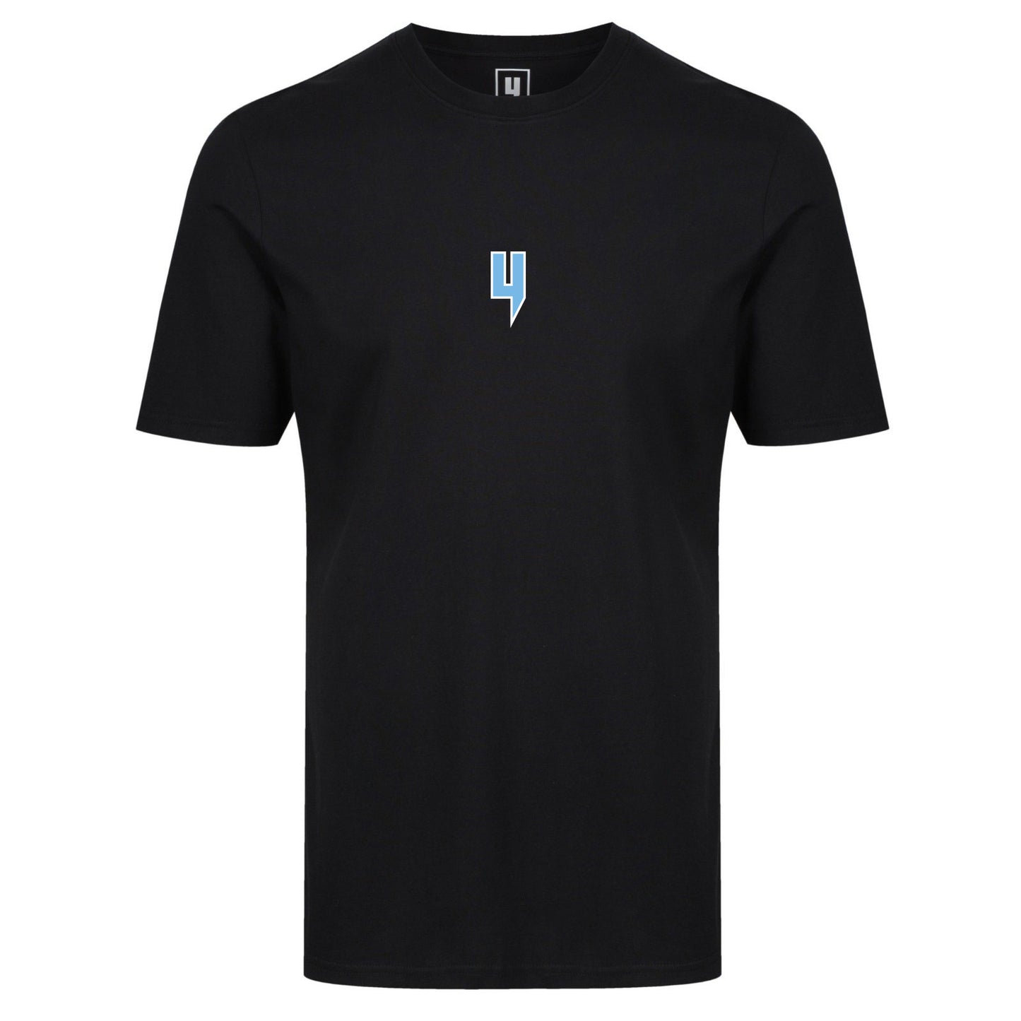 Y LOGO TEE BLACK BABY BLUE WHITE