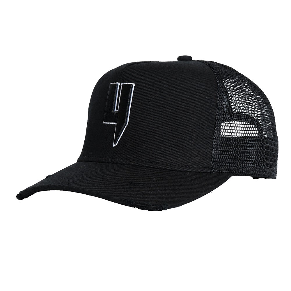 Y LOGO CAP BLACK WHITE OUTLINE