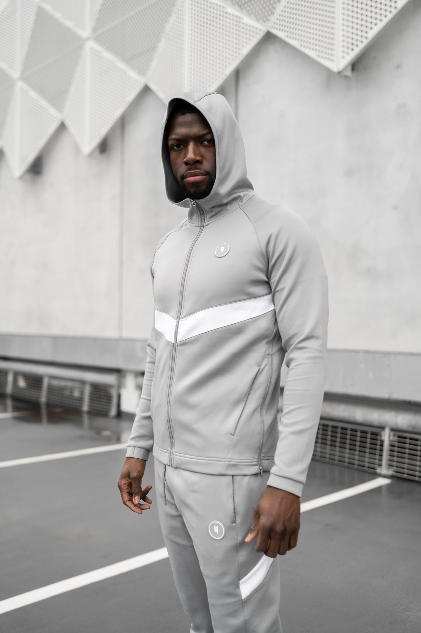 TEAM TRACKSUIT TOP GREY/WHITE