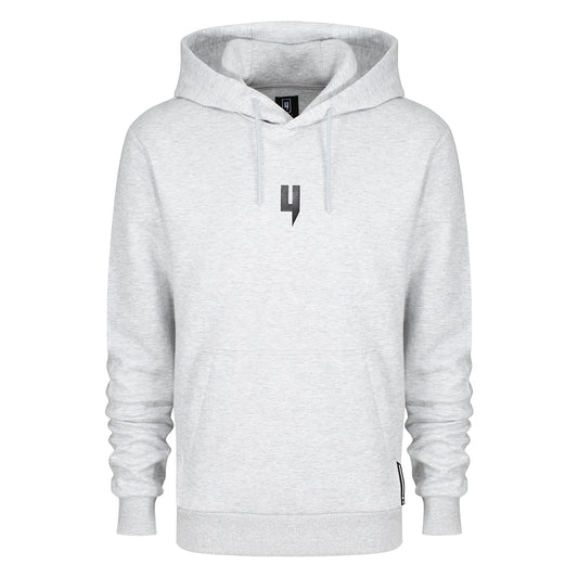 GREY MARL HOODY BLACK Y