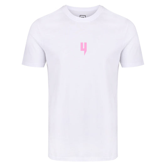 Y LOGO TEE BLANC/ROSE