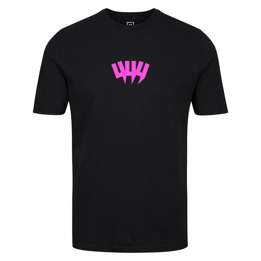 BLACK TEE YYY NEON PINK