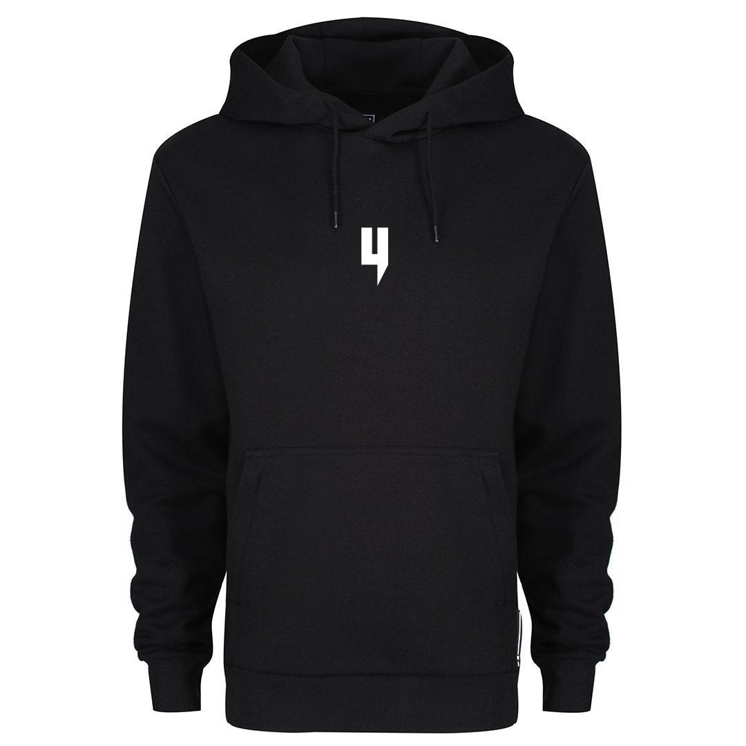 BLACK HOODY WHITE Y LOGO – YELIR WORLD