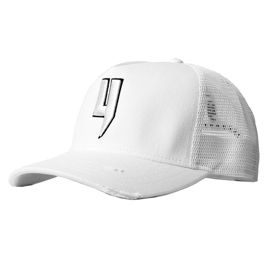 Y LOGO CAP WHITE BLACK OUTLINE