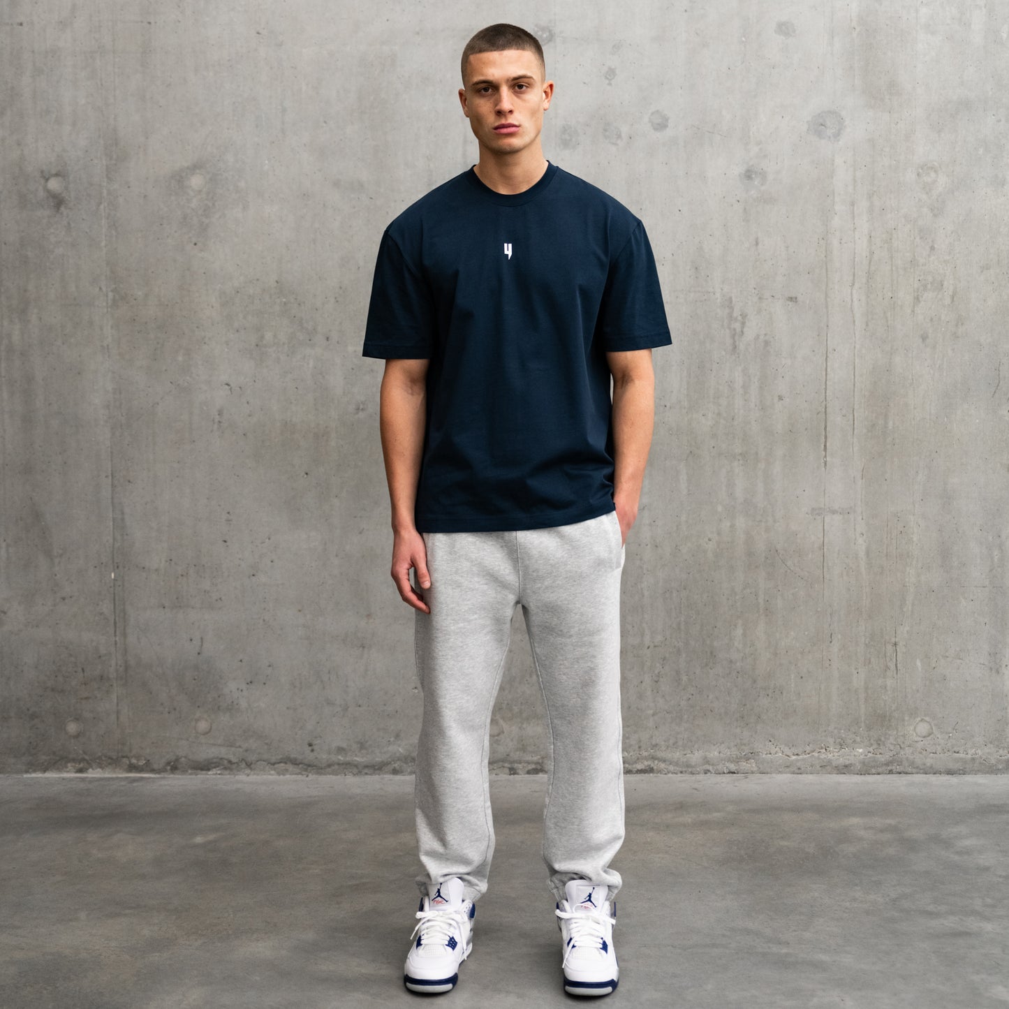 RELAXED FIT Y LOGO TEE NAVY/WHITE